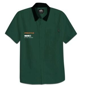 PRIMITIVE x MY HERO ACADEMIA Katsuki Bakugo Woven Button Down, Size L New w/ Tag